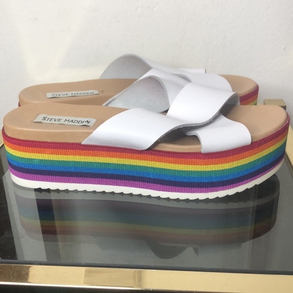 Steve Madden rainbow platform sandals size 9 - Picture 4 of 9